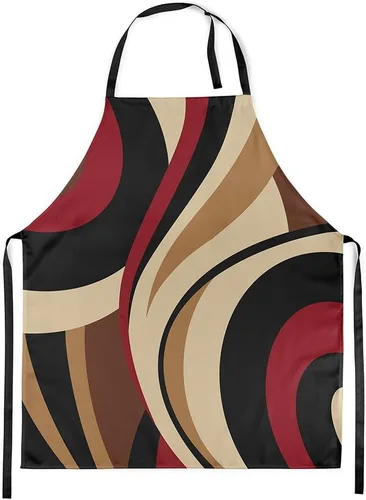 Miniatura 8 de Castle Fairy Delantal de cocina geométrico en espiral, moderno delantal impermeable con rayas simples para adultos (sin bolsillo), 31 x 26 pulgadas