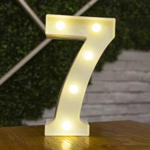 Miniatura 31 de anso Letras LED del alfabeto con números iluminados, letras de plástico blanco, decoración de pie de la A a la Z 0 ~ 9 (rosa corazón)