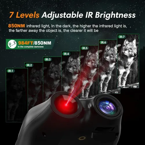 Miniatura 5 de GTMEDIA Gafas de visión nocturna para adultos, prismáticos tácticos de visión nocturna de 984 pies, gafas de visión nocturna manos libres