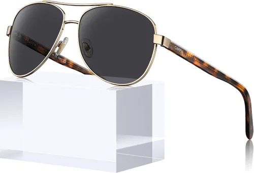 Miniatura 45 de CARFIA Gafas de sol polarizadas para mujer, protección UV, brazos de acetato, marco de metal, sombras para mujer, CA3216