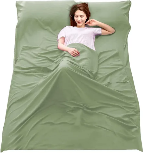Miniatura 14 de Sleeping Bag Liner Camping Travel Home Bed Sheet Lightweight Breathable Hotel Compact Sacks