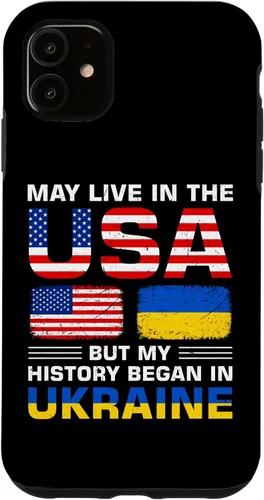 Miniatura 8 de Funda para iPhone 13 Pro Max con la bandera de Ucrania y la bandera de Estados Unidos con raíces ucranianas