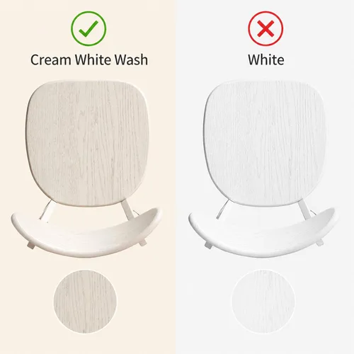 Miniatura 4 de Silla de comedor de madera maciza blanca, silla de comedor de roble de grado FAS individual, respaldo curvado resistente y diseño exterior de pata