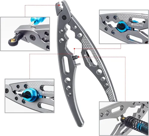 Miniatura 3 de GOUPRC Alicates de cabeza de bola multifunción de aleación de aluminio, alicates de tornillo con llave amortiguadora para camión de automóvil RC 1/8