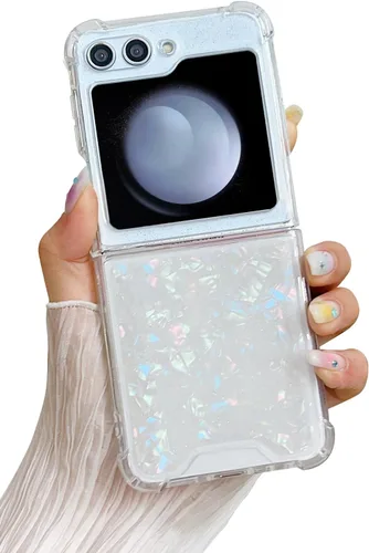 Miniatura 23 de Compatible con Samsung Galaxy Flip 4, funda transparente con flores secas prensadas, para mujeres y niñas, TPU suave a prueba de golpes, funda