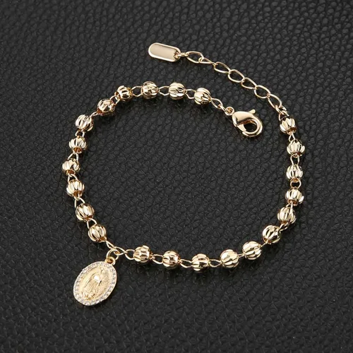 Miniatura 68 de HZMAN Pulsera de cruz con cuentas de rosario virgen de Guadalupe ajustable para mujer, regalo de joyería