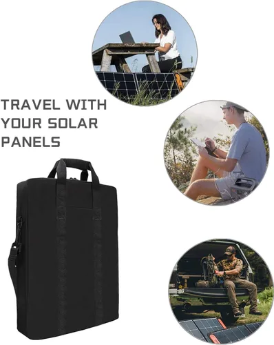 Miniatura 3 de Bolsa acolchada para panel solar, para panel solar Jackery de 100 vatios, diseño de doble capa, puede contener 2 paneles de batería.