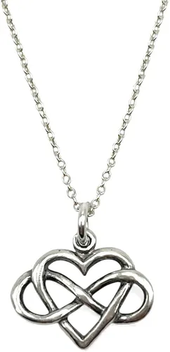 Miniatura 4 de KEVIN N ANNA Collar pequeño de plata de ley con dije de corazón infinito, 18 pulgadas