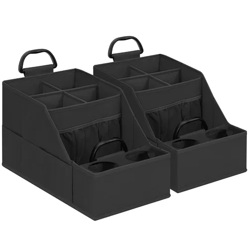 Miniatura 8 de Organizador de asiento de automóvil para asiento trasero, organizador de automóvil con 12 compartimentos de almacenamiento, 2 portavasos