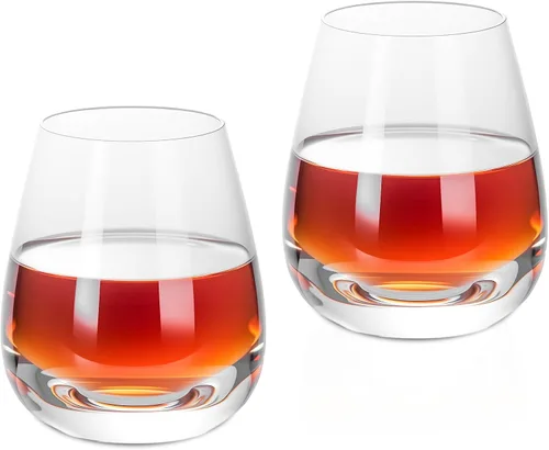 Miniatura 9 de KAMMAK Juego de 2 vasos de whisky, 7.05 onzas, vasos Old Fashioned para whisky escocés, cócteles, ron, vodka en bar y regalos de fiesta