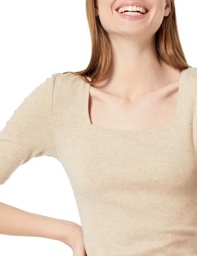 Miniatura 3 de Tienda Essentials - Camiseta de manga corta y cuello cuadrado para mujer