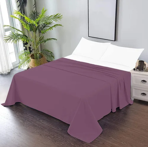 Miniatura 17 de TBM 1PC Solid Flat Sheet Smooth Touch Hotel Quality 100% Egyptian Cotton Perfectly Fit for Oversize and Extra Height Bed Solid 600 Thread Count
