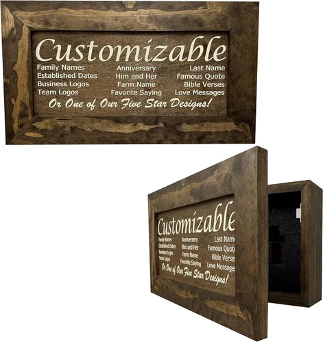 Bellewood Designs Decoración de pared personalizable para armario de armas, caja fuerte personalizada para guardar tu pistola de forma segura a la