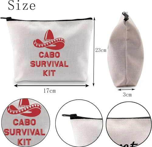 Miniatura 6 de POFULL Bolsa de cosméticos de boda de regalo para despedida de soltera de México, kit de supervivencia Cabo San Lucas