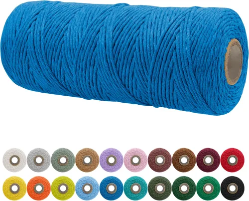 Miniatura 87 de JeogYong Cordón de macramé de un solo hilo 2mm x 164 yardas (492 pies) Cuerda de algodón suave, hilo de macramé 2 mm, suministros de macramé
