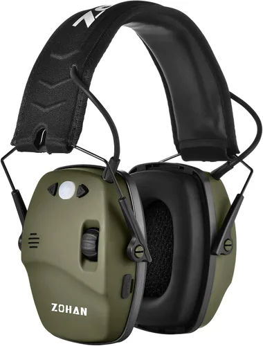 Miniatura 9 de ZOHAN 035 Auriculares de protección auditiva Bluetooth 5.4 para tiro con cancelación activa de ruido y amplificación de sonido, NRR 22dB para campo