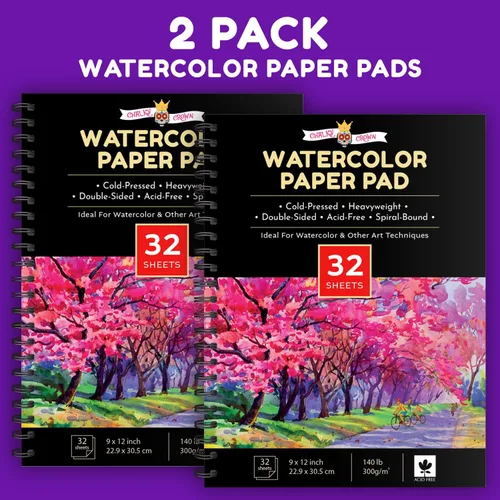 Miniatura 8 de Papel de acuarela de color blanco, paquete de 2 (64 hojas), cuaderno de bocetos de papel de color de agua, bloc de papel de acuarela, cuaderno