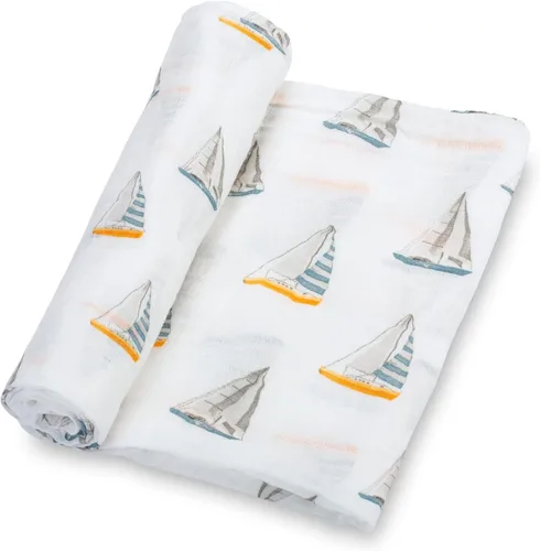 Miniatura 15 de LollyBanks Manta para envolver al bebé, manta de muselina 100% algodón para niños y niñas, grande de 47 x 47 pulgadas, mantas suaves y transpirables