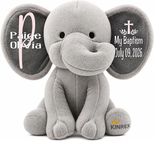Miniatura 21 de Animal de Peluche Elefante Personalizado - Anuncio Personalizado de Estadísticas de Nacimiento Animales de Peluche Elefante para Bebés, Baby Shower