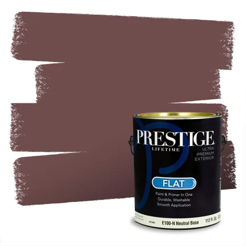 Miniatura 12 de Prestige Paints Pintura exterior e imprimación en uno, 1 galón, plano, coincidencia comparable de Valspar* Amber Rose*