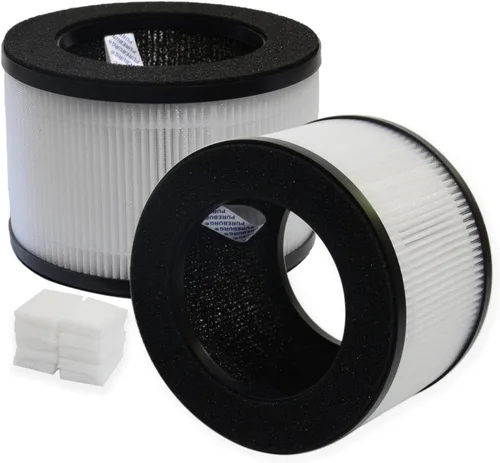 PUREBURG Filtros de repuesto compatibles con purificador de aire Mooka M01, paquete de 2, carbón activado H13 True HEPA 2 en 1 y almohadilla de