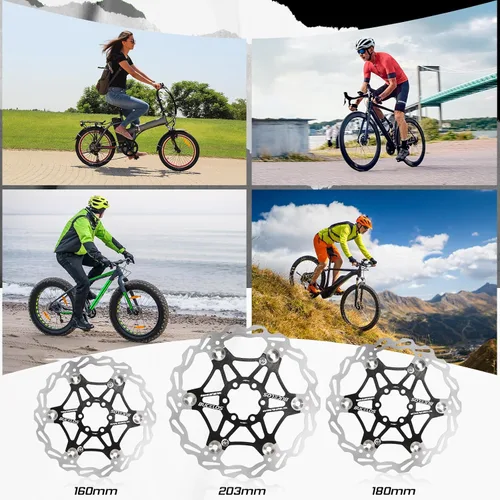 Miniatura 6 de BUCKLOS Rotor de freno de disco flotante de 6.299 in, 7.087 in y 7.992 in, rotores de frenos MTB de acero inoxidable con 6 pernos, rotor de disco