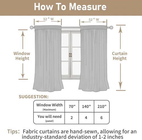Miniatura 7 de LAMIT Cortinas de Lino Sintético de 63 Pulgadas de Largo para Dormitorio, con Lengüeta Trasera y Bolsillo para Varilla, Cortinas de Lino Beige