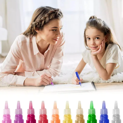 Miniatura 4 de Mesen Paquete de 10 unidades – Juego de barras de pegamento con purpurina no tóxicas y lavables, bolígrafos de gel con purpurina para proyectos