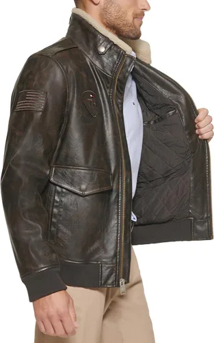 Miniatura 5 de Tommy Hilfiger Chaqueta bomber de piel sintética para hombre