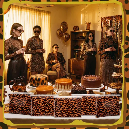 Miniatura 4 de Abbylike Bolsas de maquillaje de leopardo a granel bolsas de cosméticos de plástico para mujer, bolsas de maquillaje de guepardo con cremallera