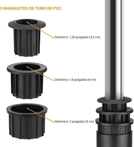 Miniatura 3 de Soporte de acero inoxidable para sombrilla de patio, resistente (se adapta a sombrillas de hasta 2 pulgadas), base de sombrilla de patio, se puede