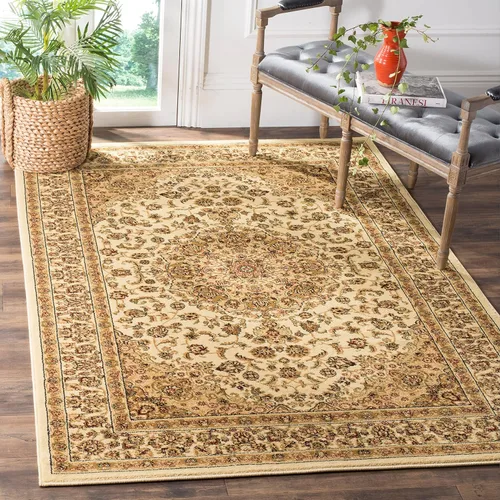 Miniatura 3 de SAFAVIEH Lyndhurst Collection - Alfombra de área de 8 x 11 pies, diseño tradicional de medallón oriental tradicional, no desprende pelusa y de fácil
