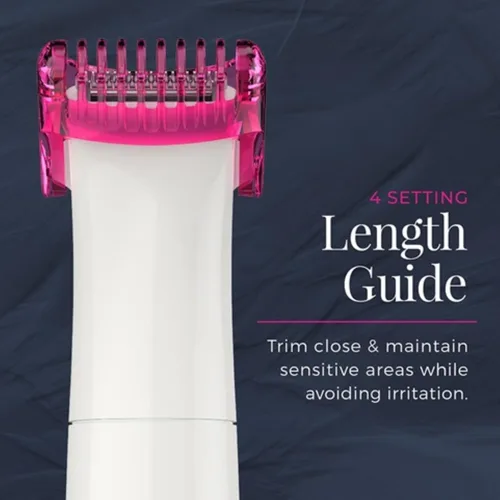 Miniatura 6 de Remington Kit de aseo para cuerpo y bikini suave y sedoso, depiladora y afeitadora inalámbrica para mujeres, resistente al agua para el aseo