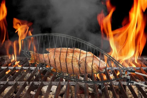 Miniatura 4 de RTT Cesta para parrilla de pescado, 2 paquetes, cesta grande de acero inoxidable de alta calidad para asar a la parrilla, perfecta para cocinar