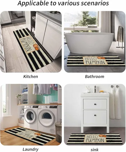 Miniatura 6 de Tapete de baño de Acción de Gracias para bañera, antideslizante, de secado rápido y absorbente, tierra de diatomeas, para ducha, dormitorio, cocina