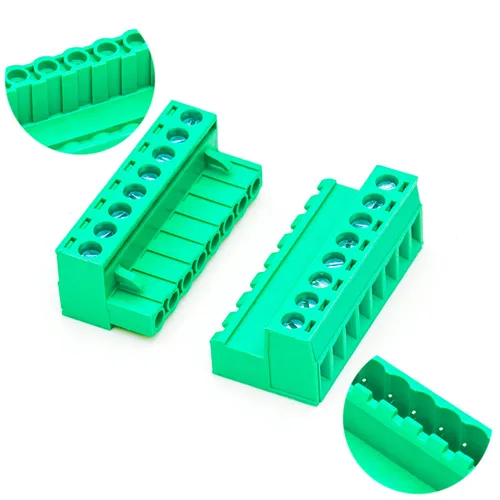 Miniatura 9 de Tcenofoxy - Conector Phoenix macho y hembra de 0.200 in 2/3/4/5/6/7/8/9/10/11/12/13/14/15/16/18/20/24 pines Phoenix Connector sin soldadura verde