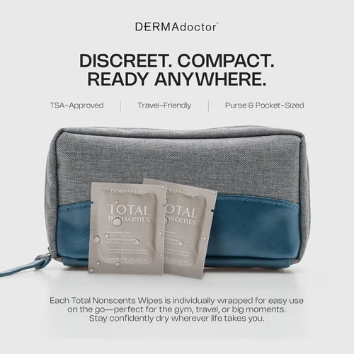 Miniatura 6 de DERMAdoctor Toallitas desodorantes envueltas individualmente, toallitas antitranspirantes refrescantes, tratamiento de hiperhidrosis formulado por