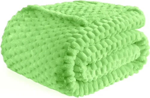 Miniatura 18 de Bnuitland - Manta de franela verde con estampado de frutas (50x40 pulgadas), 300 GSM, manta de forro polar cálida, suave y ligera para cama o sofá