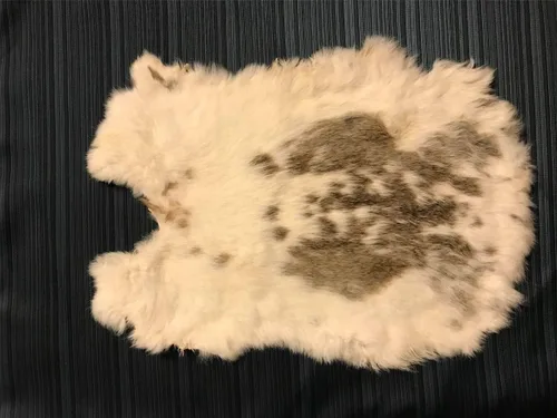 Miniatura 3 de 1 piel de conejo curtida con manchas naturales (piel de conejo de 12 x 14 pulgadas con cuero de calidad de costura) (color manchado natural)