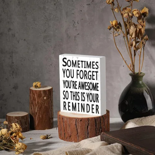 Miniatura 2 de Letrero inspirador de madera de 5 x 4 pulgadas, decoración motivacional para el día de San Valentín, decoración motivacional con texto en inglés