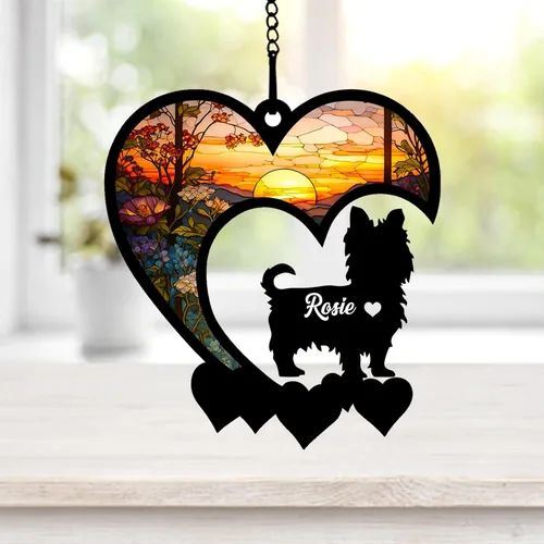 Miniatura 17 de NAZENTI Atrapasoles personalizado de sabueso afgano, adorno conmemorativo personalizado para la pérdida de mascotas, regalo de condolencia