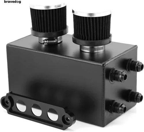 Miniatura 2 de 4 unidades AN10 tanque de depósito de aceite de entrada de tanque de depósito de doble filtro de respiradero, kit de tanque deflectado