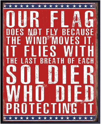Bandera estadounidense patriótica militar para decoración del hogar, decoración de habitación, arte de pared – Regalo para veterano estadounidense,