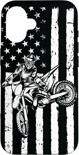 Miniatura 32 de Funda de motocross con bandera de Estados Unidos para iPhone 17