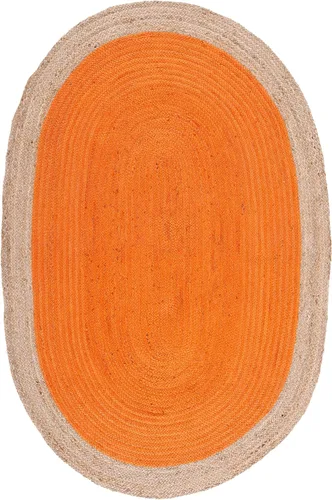 Miniatura 17 de SAFAVIEH Alfombra de Área Redonda de 10' - Colección de Fibra Natural - Verde y Marrón Natural, Yute Hecho a Mano, Diseño de Borde Trenzado (NF801G)