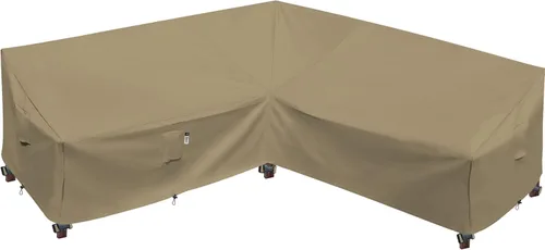 Miniatura 54 de Funda de Sofá Seccional de Servicio Pesado para Exteriores, Fundas Impermeables 600D para Sofá Seccional de Patio, Funda para Muebles de Jardín