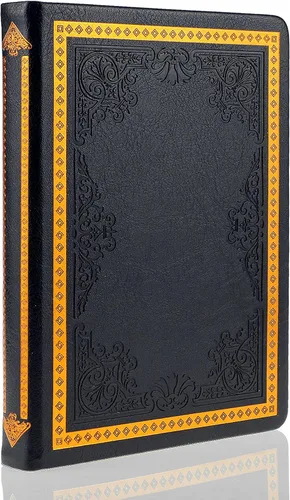 Mazeran Diario vintage, tapa dura de piel sintética, cuaderno de escritura retro en relieve, agenda personal con forro universitario, 5.5 x 7.7