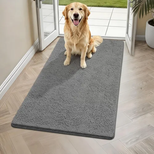 Miniatura 30 de Bcoimo Tapete súper absorbente para puerta de perro, 30 x 20 pulgadas, tapete antideslizante para patas fangosas, alfombras para mascotas para patas