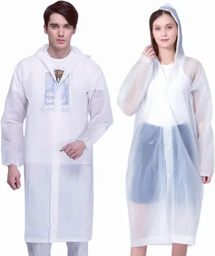 Miniatura 10 de Poncho de lluvia para adultos, reutilizables, paquete de 2 a 5 unidades, capa impermeable de EVA con capucha, equipo de lluvia para hombres