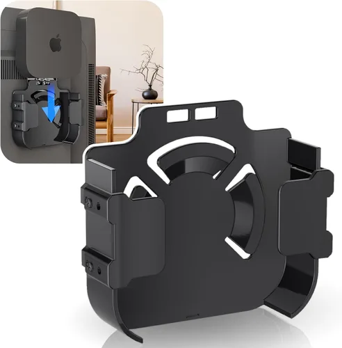 Cozcty Soporte para Apple TV, soporte de pared detrás del soporte de televisores, soporte negro para Apple TV compatible con todas las generaciones
